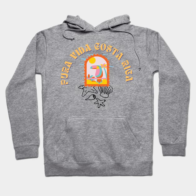 Pura Vida Costa Rica Funny Vecation Hoodie by Grun illustration 